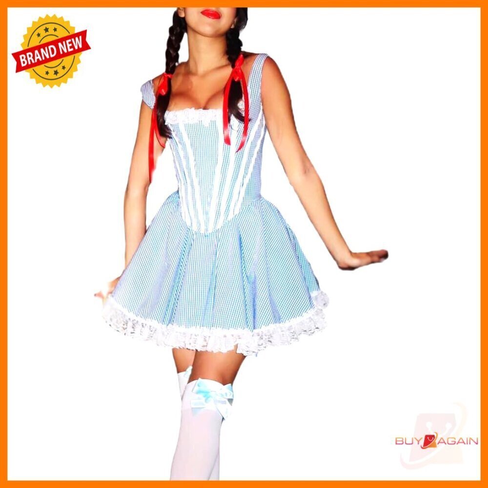 Puff Sleeve Lolita Dress Layered Ruffle Hem Cosplay Costume Elegant Chic